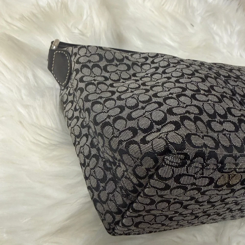 Coach Monogram Black and Gray Shoulder Bag